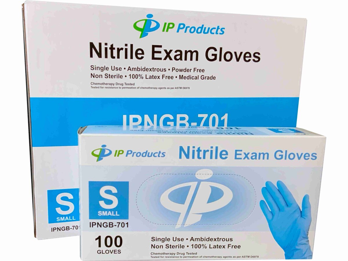 Small Blue Nitrile Exam Gloves Powder-Free Latex-Free 100pk